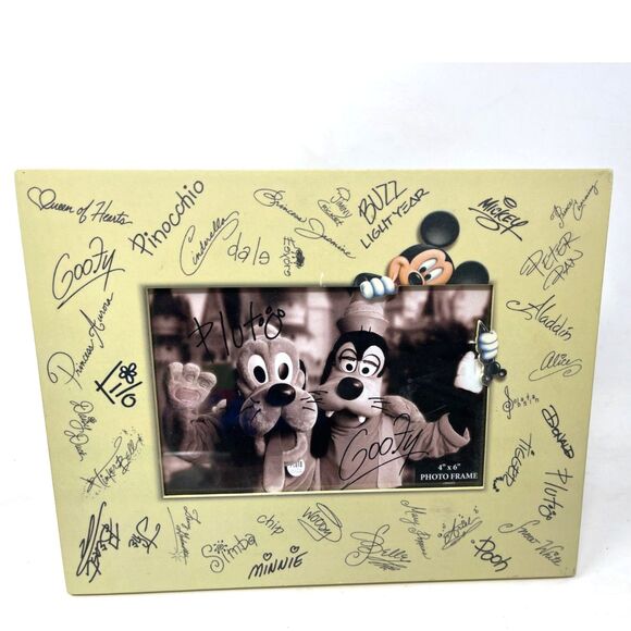 Disney Other - Disney Parks Mickey & Friends 4"x6" Picture Frame Autograph Minnie, BUZZ, Goofy